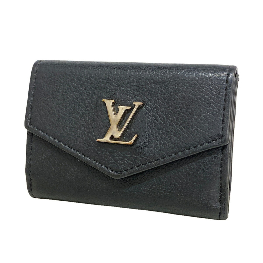 Louis Vuitton Portefeuille Lock Mini Tri-fold Wallet M63921 Noir (Women's)